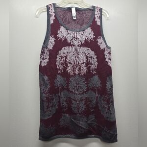 MarlaWynne Sweater Tank Small Burgandy Gray Lagenlook Layering